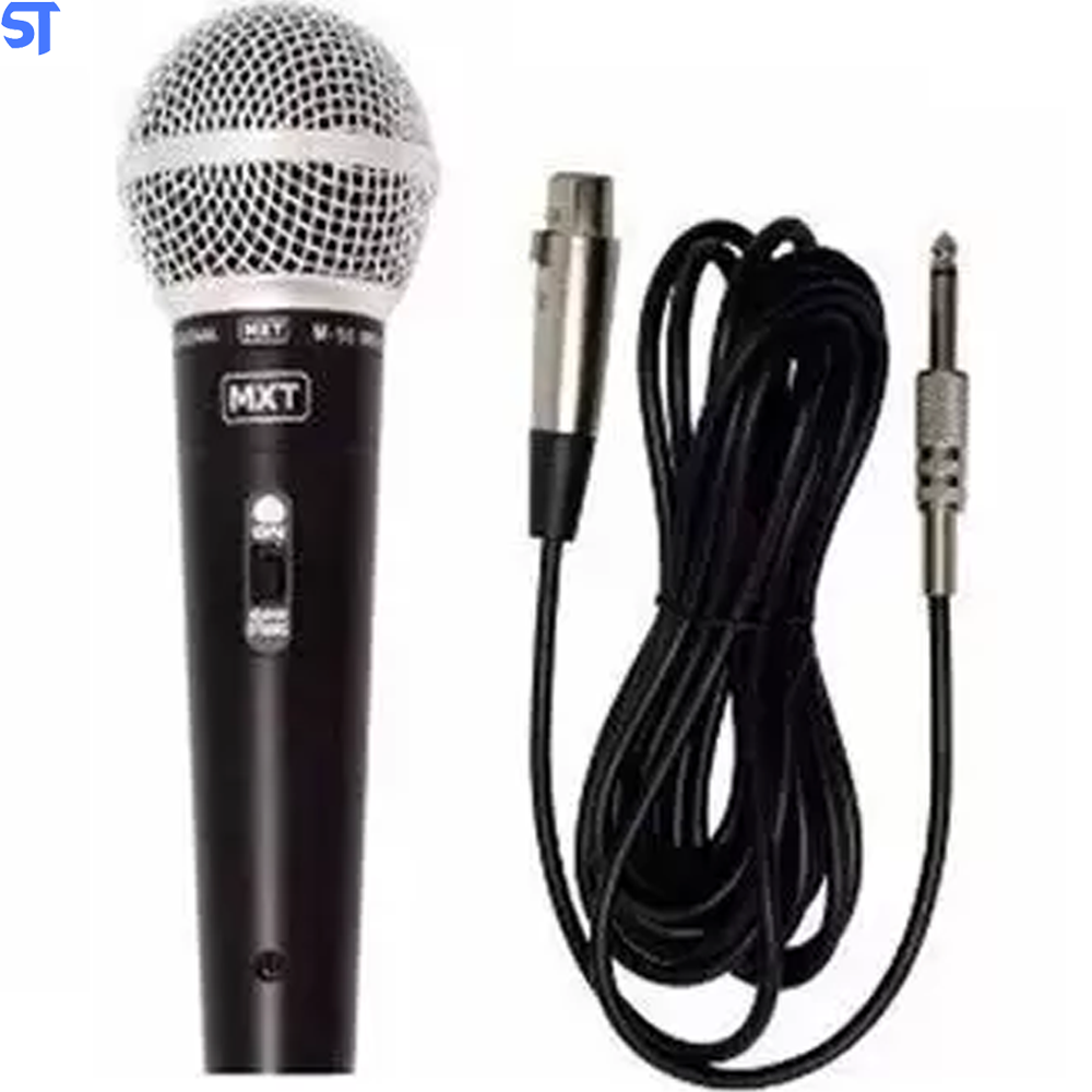 Microfone Com Fio Profissional - M-58 - MXT - Cabo Com 3 metros